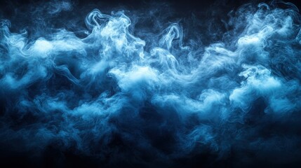 Abstract Blue Smoke Background Texture Swirling Vapor Clouds Moody Atmosphere
