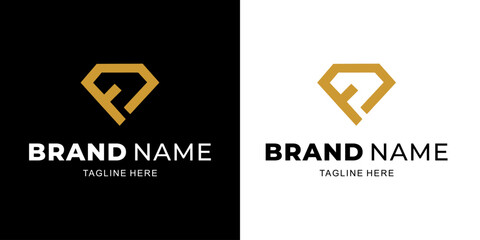 Creative Logo Letter F with Diamond, Illustration, Design Inspiration, Vector, Icon