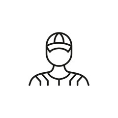 Player icon. Simple baseball player icon for social media, app, and web design. Vector illustration.