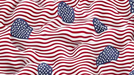 Fototapeta premium American Flag Waving Texture: A dynamic texture captures the essence of the American flag in motion, with billowing waves of red and white stripes and scattered blue fields of stars.