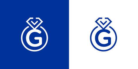 Creative Letter G Logo with Abstract Diamond, Illustration, Design Inspiration, Vector, Icon