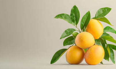 Fresh Mangoes with Vibrant Colors and Dewy Drops on Green Leaves