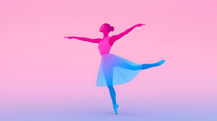 Solo Dancer in Striking Pose under Spotlight with Colorful Background
