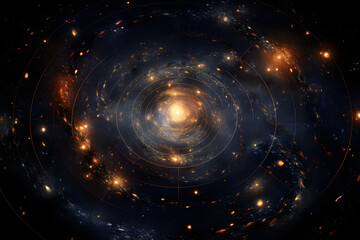 Fototapeta premium Stunning cosmic black hole formation with swirling blue energy and captivating textures in deep space : Generative AI 