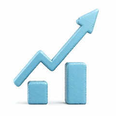 Obraz premium Blue Graph with Dashed Lines and Arrow Indicating Growth Trend