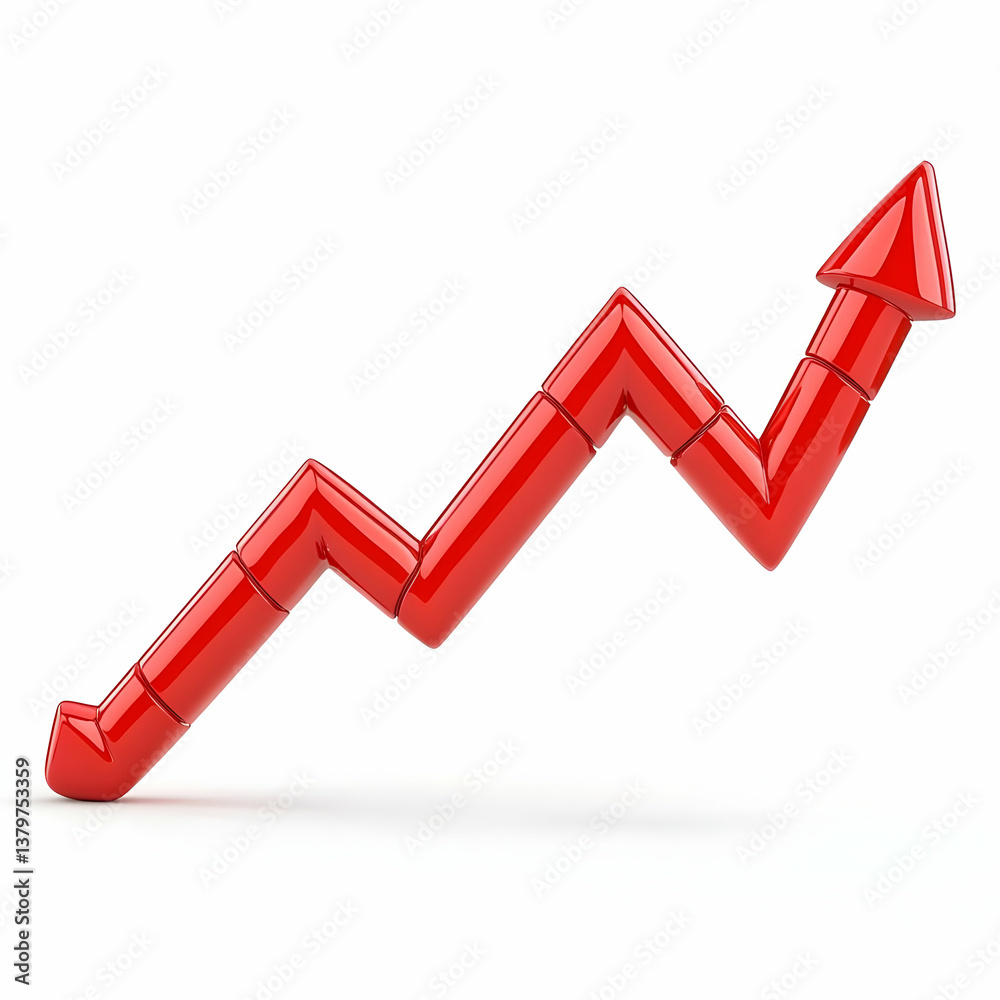 Poster minimal design of a graph showing a steady increase in value
