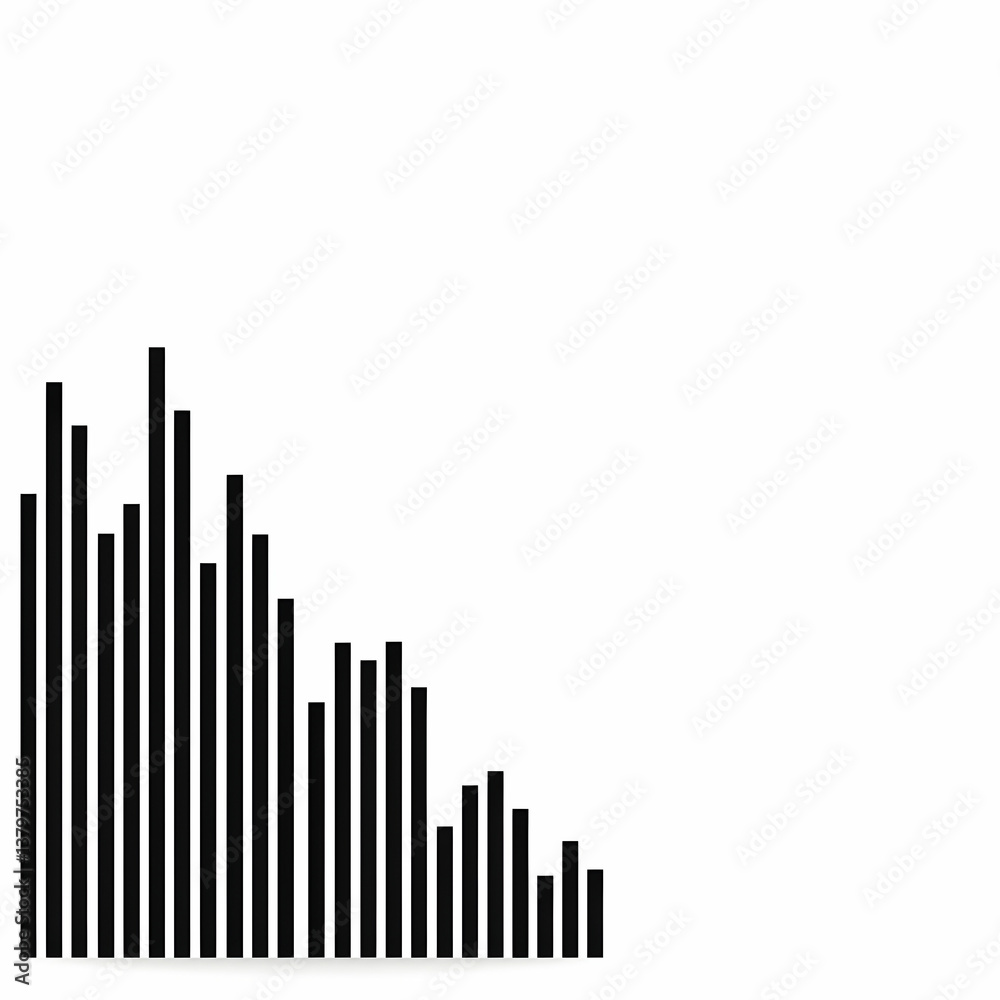 Poster minimal line graph design showing increase over time