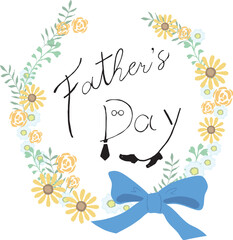 父の日手描き見出し文字英語と花の枠