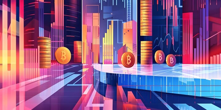 Cryptocurrency's Ascent:  Digital Currency Revolutionizes Global Finance, Transforming Urban Landscapes with Technological Innovation and Economic Growth in a Futuristic Cityscape.