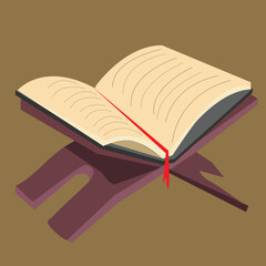 Al-Quran is islam religion book, vector graphic illustration, nuzulul quran night,