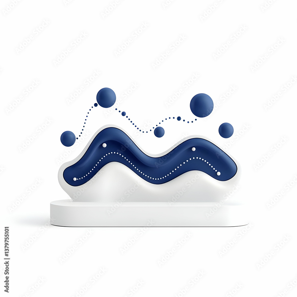 Poster simple 3d visualization of a chart tracking data trends and patterns