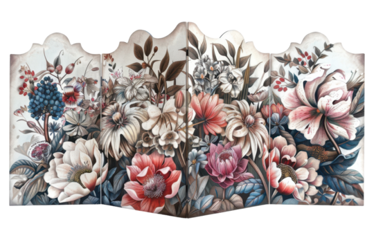 Stylish Room Divider Panels Isolated On Transparent Background