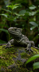 Fototapeta premium The Ancient-Looking Tuatara of New Zealand