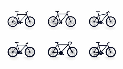 Simple Vector Bicycle Icon Set for Creative Design Projects