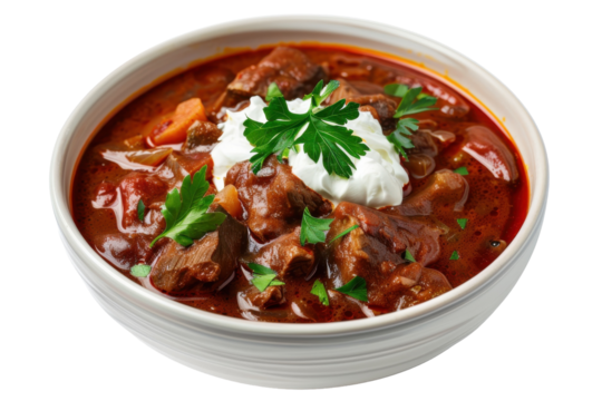 Hearty Goulash Dish Isolated On Transparent Background