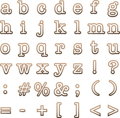 茶色のグラデーションアルファベット小文字