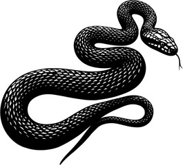 Silhouette of a snake vector logo illustration 