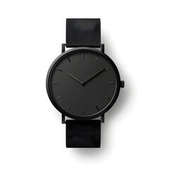a wristwatch with a matte black design and minimalist details