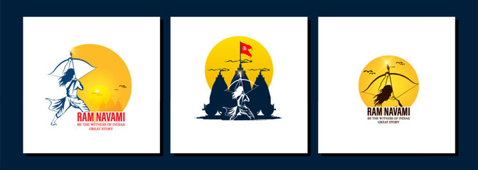 illustration of Ram Navami. vector set