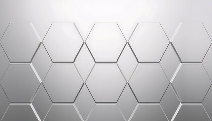 Naklejka premium Sleek silver hexagonal pattern background design a modern abstract geometric texture with subtle light and shadow interplay creating a clean minimalist aesthetic