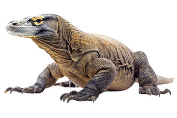 Obraz premium Majestic Komodo Dragon in Natural Habitat Isolated On Transparent Background
