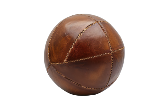 Traditional Leather Football Isolated On Transparent Background