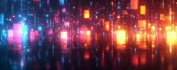 Abstract 3D Background Neon Lights