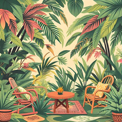 Wallpaper art foliage summer green