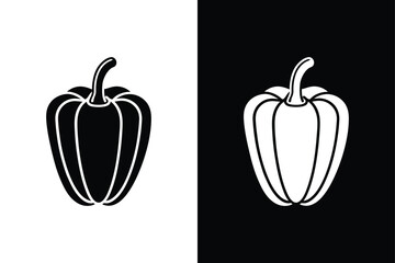 Paprika Harvest Symbol. Stunning Black & White Vector Illustration