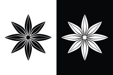 Classic Star Anise Silhouette. High-Quality Vector for Spice Lovers