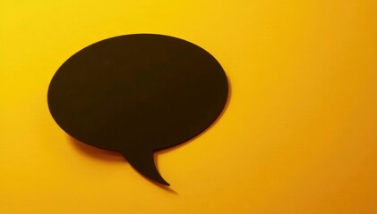 Bold black speech bubble pattern on bright yellow, digital, minimalist, eye-catching