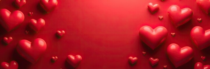 A festive background filled with vibrant red hearts perfect for Valentine's Day,  pattern,  hearts