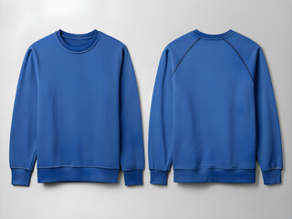 Blue Crewneck Sweatshirt Mockup - Front and Back View