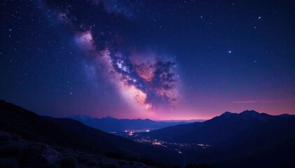 Naklejka premium Stunning starry night sky over vast galaxy expanse, night sky, cosmos, celestial