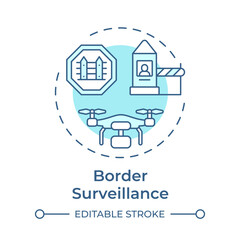 Fototapeta premium Border surveillance soft blue concept icon. IBM strategy. National security methods improvement. Round shape line illustration. Abstract idea. Graphic design. Easy to use in presentation