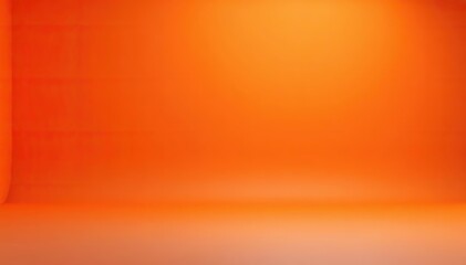 A vibrant orange studio backdrop with smooth gradient,  minimalistic,  soft