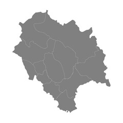 High Quality map of Himachal Pradesh is a state of India, with borders of the districts
