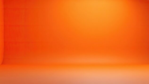 A vibrant orange studio backdrop with smooth gradient,  minimalistic,  soft
