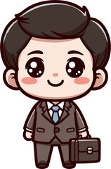 Cute Cartoon Businessman Character Design Illustration