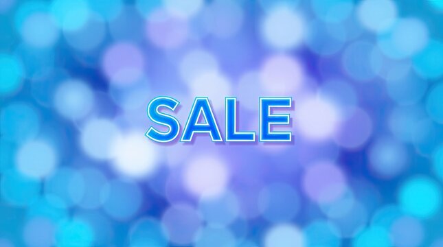 Blue background with the bright word sale in the center