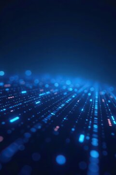 Abstract blue futuristic technology concept background with glowing digital lines and particles,  Network,  Cyberspace