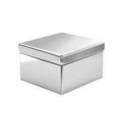 Silver metallic gift box square shape blank product packaging,