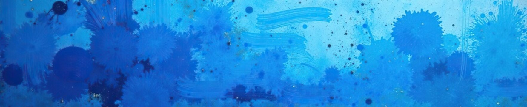 Abstract blue paint splatter background with brush strokes,  colorful,  texture
