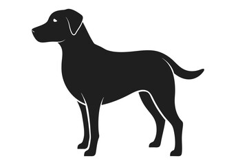 labrador retriever dog silhouette  isolated on white background