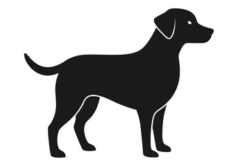 labrador toy dog silhouette  isolated on white background
