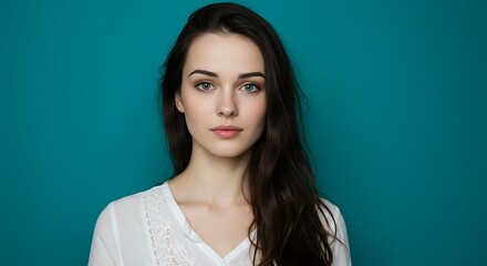 Fototapeta premium Teal Gaze AI Generated