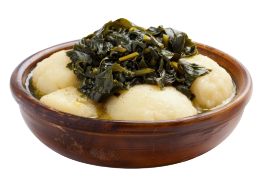 African Ugali Cuisine Isolated On Transparent Background