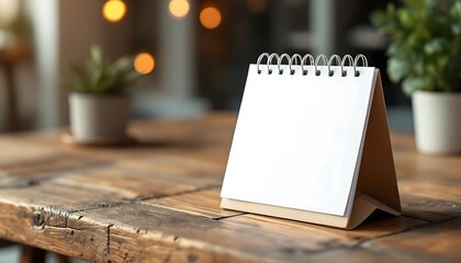 Blank Calendar on Wooden Table for Schedule and Planning