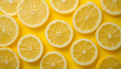  Citrus Lemon Slices on Bold Yellow
