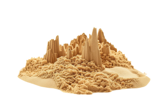 Clear View of Kinetic Sand Isolated On Transparent Background